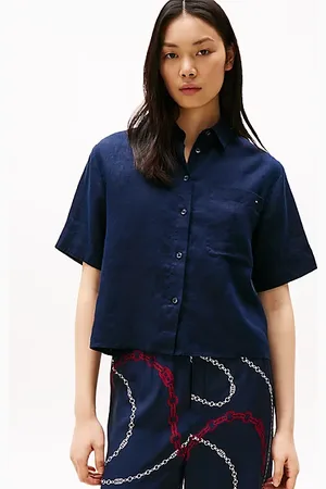 Tommy Hilfiger Lniana koszula o luźnym kroju