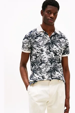 Tommy Hilfiger T-shirt polo w tropikalny wzór