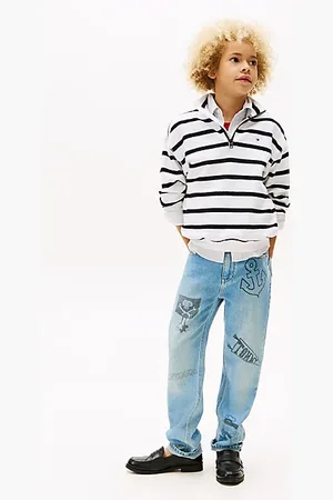 Tommy Hilfiger Luźne jeansy z nadrukiem