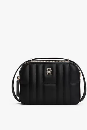 Tommy Hilfiger Pikowana torebka na kamerę z monogramem TH