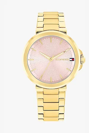 Tommy Hilfiger Zegarek z różową tarczą i bransoletą z ogniw