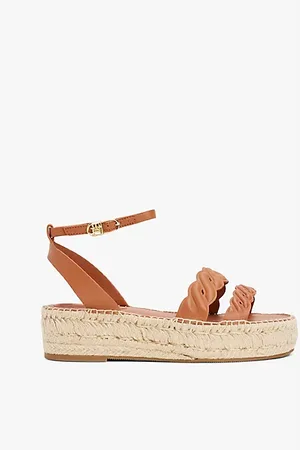 Tommy Hilfiger Skórzane espadryle z tłoczeniem