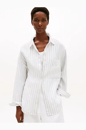 Tommy Hilfiger Lniana koszula o kroju oversize