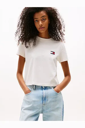 Tommy Hilfiger T-shirt z logo z flagą na plecach