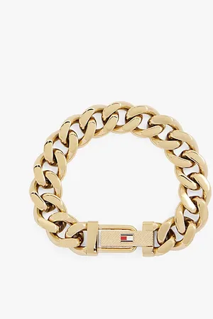 Tommy Hilfiger Pozłacana bransoletka z ogniwami