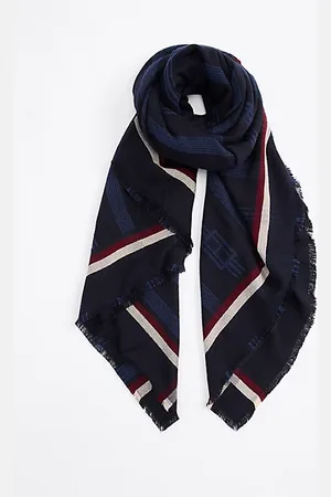 Tommy Hilfiger Kwadratowy żakardowy szal Essential z flagą