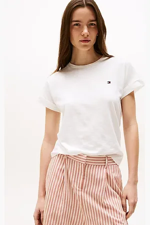Tommy Hilfiger Teksturowany T-shirt z okrągłym dekoltem