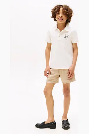 Tommy Hilfiger Szorty z troczkami z mieszanki lnu