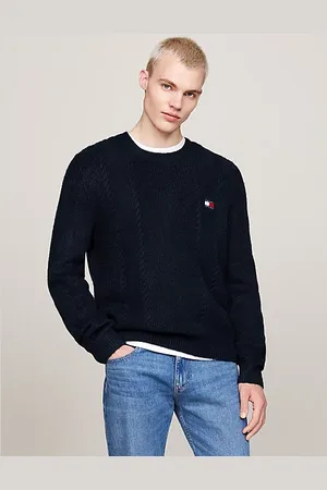 Tommy Hilfiger Sweter o wąskim kroju z okrągłym dekoltem