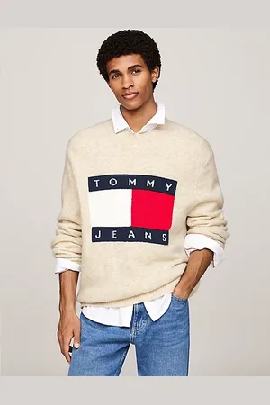 Tommy Hilfiger Sweter z dzianiny melanżowej z domieszką wełny