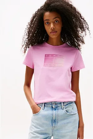 Tommy Hilfiger T-shirt z okrągłym dekoltem i cieniowanym logo