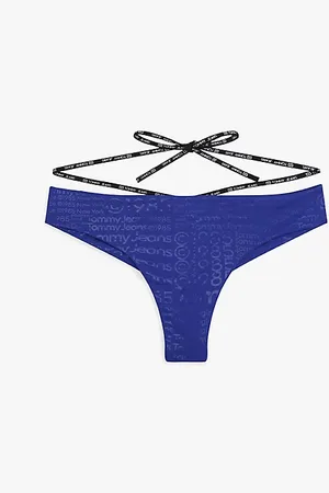 Tommy Hilfiger Metaliczny dół od bikini z wiązaniem
