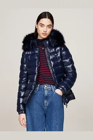 Tommy Hilfiger Kurtka puchowa z kapturem ze sztucznym futrem
