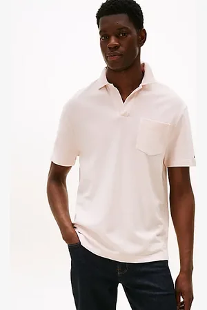 Tommy Hilfiger Luźny T-shirt polo z efektem wyprania