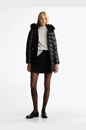 Tommy Hilfiger Puchowy płaszcz z kapturem