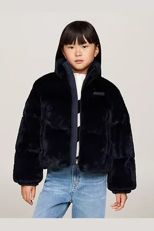 Tommy Hilfiger Luźna puchowa kurtka ze sztucznego futra