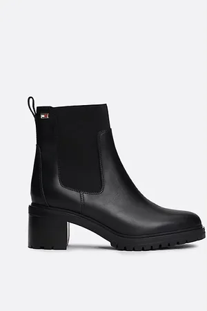 Tommy Hilfiger Skórzane sztyblety z emaliowaną flagą