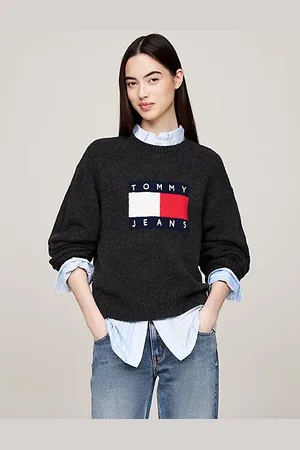 Tommy Hilfiger Luźny sweter z mieszanki melanżowej wełny