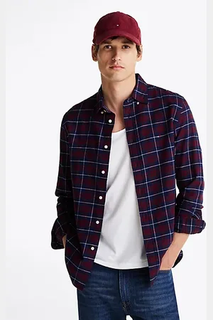 Tommy Hilfiger Koszula w kratę z czesanej bawełny