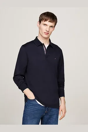 Tommy Hilfiger Żakardowa koszulka polo z długim rękawem
