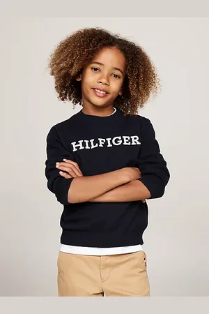 Tommy Hilfiger Sweter Hilfiger Monotype z okrągłym dekoltem