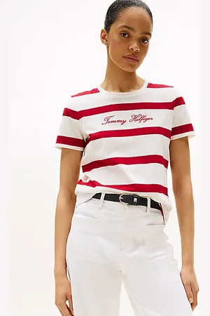 Tommy Hilfiger T-shirt z okrągłym dekoltem i haftem z logo