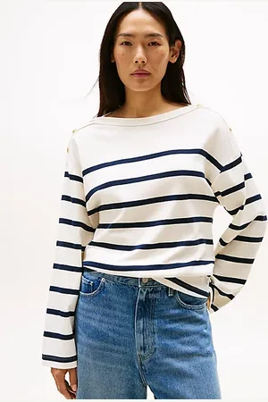 Tommy Hilfiger Top z dekoltem w łódkę i długim rękawem