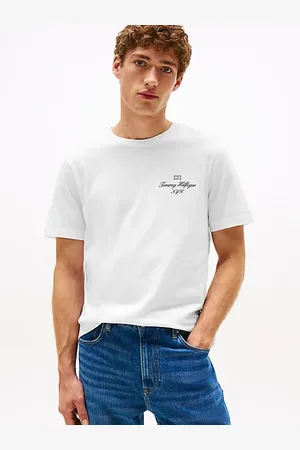 Tommy Hilfiger T-shirt z logo NYC i flagą