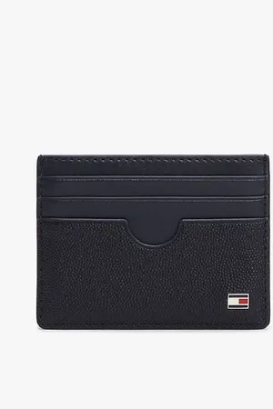 Tommy Hilfiger Ozdobione flagą skórzane etui na karty