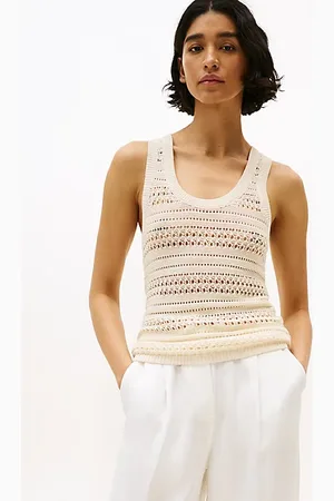 Tommy Hilfiger Szydełkowy top o wąskim kroju