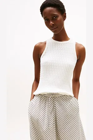 Tommy Hilfiger Bezrękawnik o wąskim kroju z warkoczowym splotem