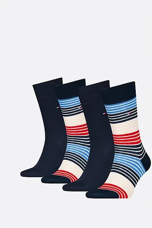 Tommy Hilfiger Zestaw 4 par skarpetek w kolorowe paski