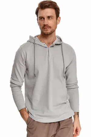 Top Secret T-shirt z kapturem ze struktutalnej dzianiny