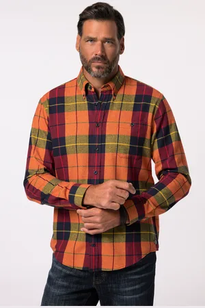 JP 1880 Koszula flanelowa w kratę JP 1880, kołnierz typu button down, nowoczesny krój, do roz. 8 XL