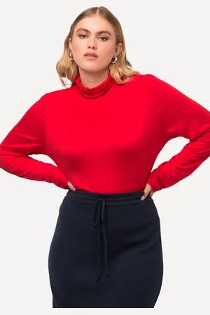 Ulla Popken Koszula, golf, klasyczna, zarszczenie, długi rękaw