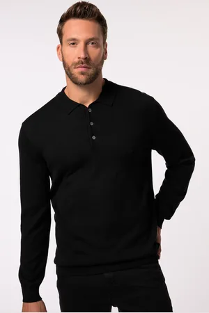 JP 1880 Dzianinowa koszulka polo JP 1880 FLEXNAMIC®, długi rękaw, Merino-Touch, do rozm. 7XL