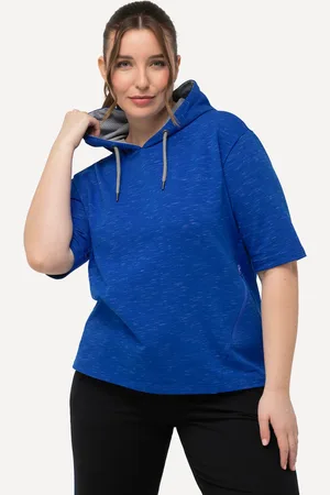 Ulla Popken Bluza, kieszeń zamykana na zamek, oversize, kaptur, rękaw 1/2