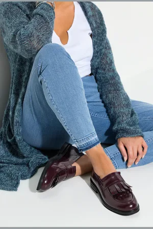Ulla Popken Loafersy skórzane, frędzle, podszewka skórzana, tęgość H