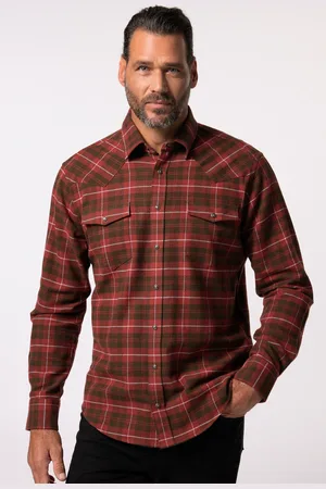 JP 1880 Koszula flanelowa w kratę JP 1880, kołnierz kent, nowoczesny krój, do roz. 8 XL