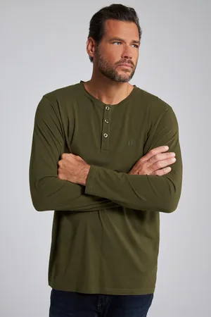 JP 1880 Koszulka henley JP 1880, basic, bluzka, długi rękaw, listwa guzikowa, do roz. 8XL