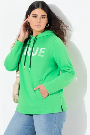 Ulla Popken Bluza z kapturem, True, kaptur, sznurek, kieszenie, długie rękawy