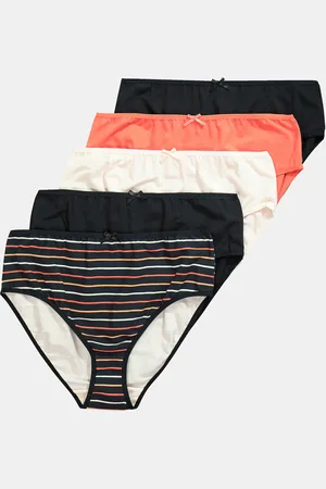Ulla Popken Figi midi, 5 par, paski/jednokolorowe