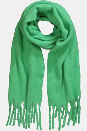 Ulla Popken Szalik, neon, dzianina Bouclé, frędzle