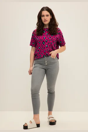STUDIO UNTOLD Dżinsy Skinny, wąskie nogawki, 5 kieszeni, wysoki stan, listwa z guzikami