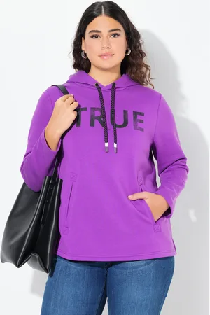 Ulla Popken Bluza z kapturem, True, kaptur, sznurek, kieszenie, długie rękawy