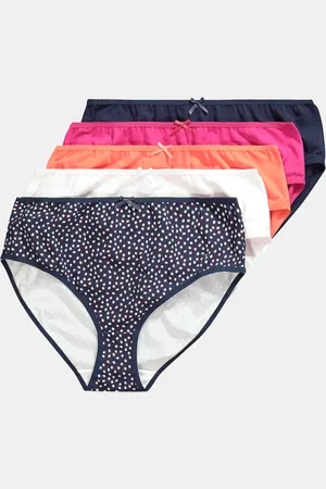 Ulla Popken Figi midi, 5-pak, kropki/jednokolorowe
