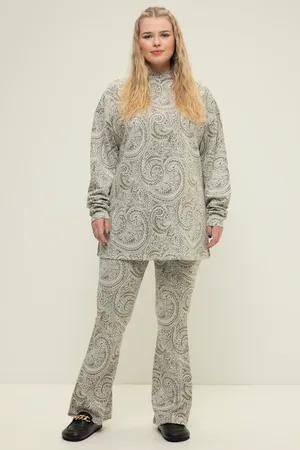 STUDIO UNTOLD Dzwony, legginsy, błyszczący wzór paisley, elastyczny pas