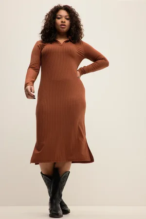 STUDIO UNTOLD Długa dżersejowa sukienka, slim shape, długi rękaw