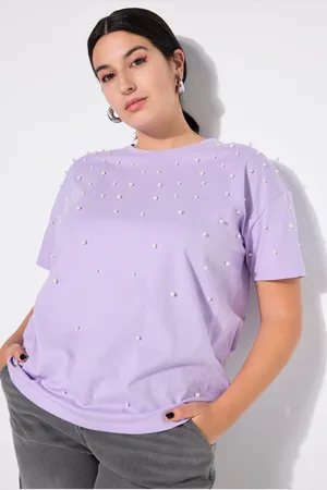 STUDIO UNTOLD T-shirt, oversize, ozdobne koraliki, rękaw 1/2