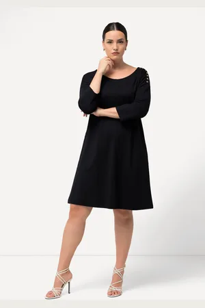 Ulla Popken Sukienka mini, Punto di Roma, łódkowy dekolt, rękaw 3/4